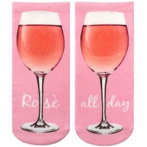 Rose All Day Wine Glass Ankle Socks NWT